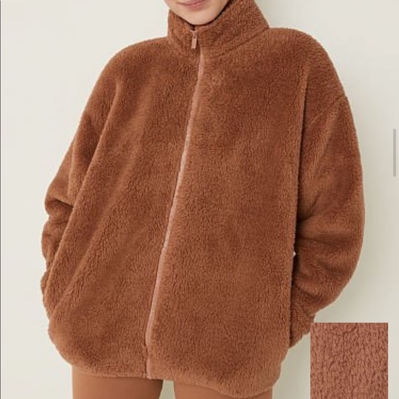 Vs pink lounge classic pant stucco beige teddy full zip jacket - Picture 7 of 12